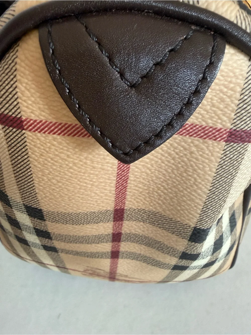 Burberry Haymarket Chocolate Check Chester Satchel